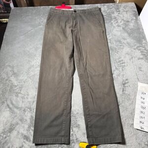 Global EU Mens 31  Chino‎ Pants Straight Leg FADED Casual Everyday Olive Green
